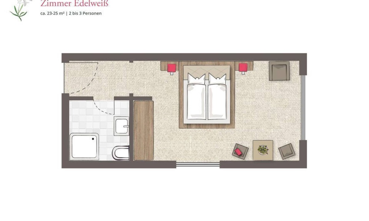 Huettschlag Hotel | Dreibettzimmer "edelweiss" ab 6 ÜN Winter - Hotel Almrösl