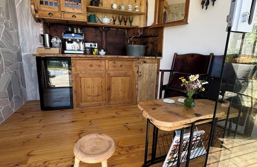 Eibiswald Apartment | Mauthnerhube Apartment: Panoramic View, Sauna, Hot Tub; Cozy outdoor sauna by the pond