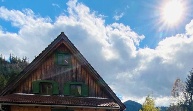 Zirbitzhütte at the edge of the forest—sauna, fireplace, fire pit, view in Sankt Lambrecht