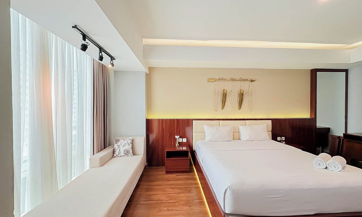 Ngaglik Apartment | Classic Wooden Touch Studio Room At Apartment Mataram City