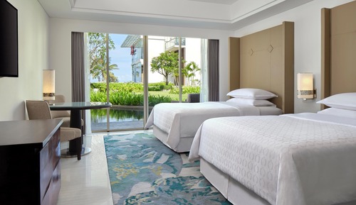 Room, 2 Double Beds, Balcony, Garden View