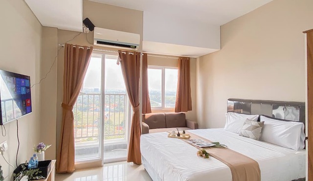 Neutral Minimalist Studio Apartment At Lrt City Sentul - Royal Sentul Park in Bogor